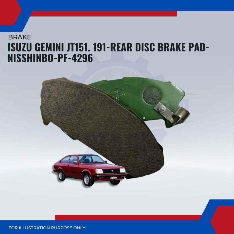 Isuzu Gemini JT151.191-Rear Disc Brake Pad-NISSHINBO-PF-4296