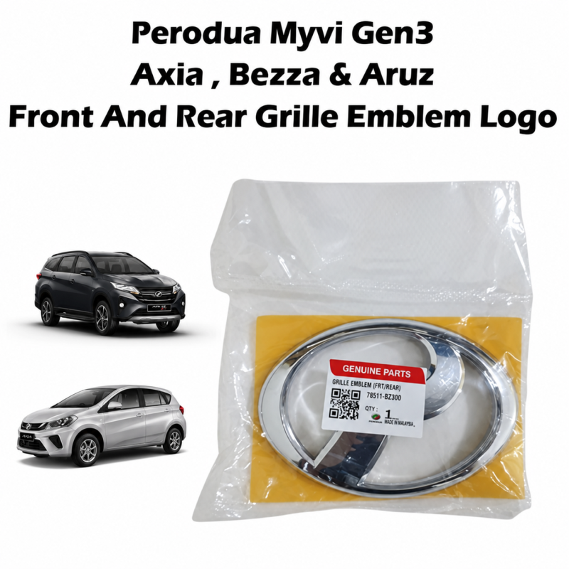 Perodua Myvi Gen3, Axia 2017-2025, Beeza & Aruz Front And Rear Grille Emblem Logo