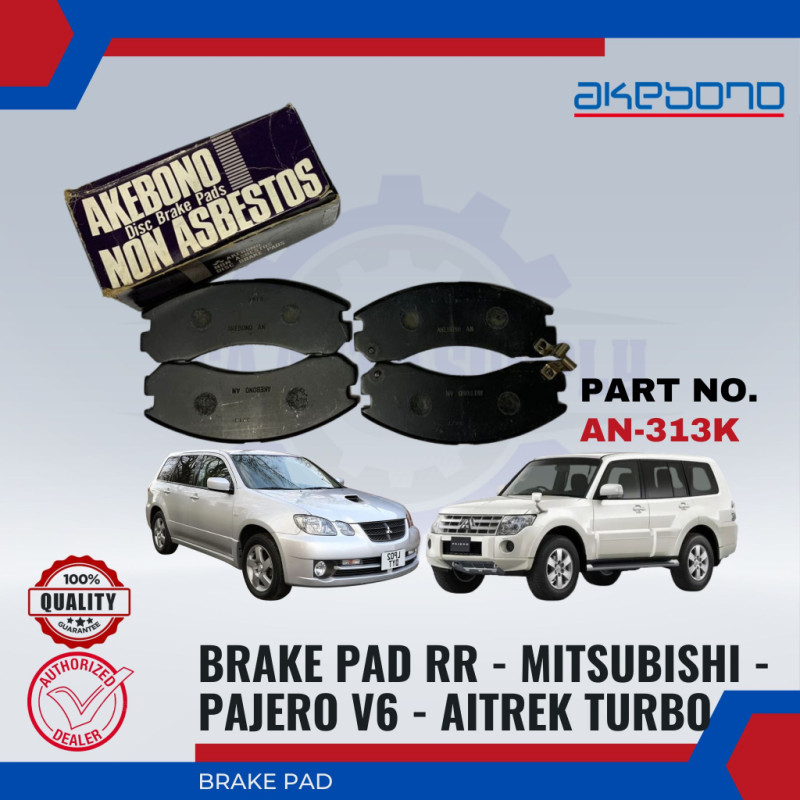 Mitsubishi Pajero V6. Airtrek Turbo N13-Front Disc Brake Pad-AKEBONO-AN-313WK