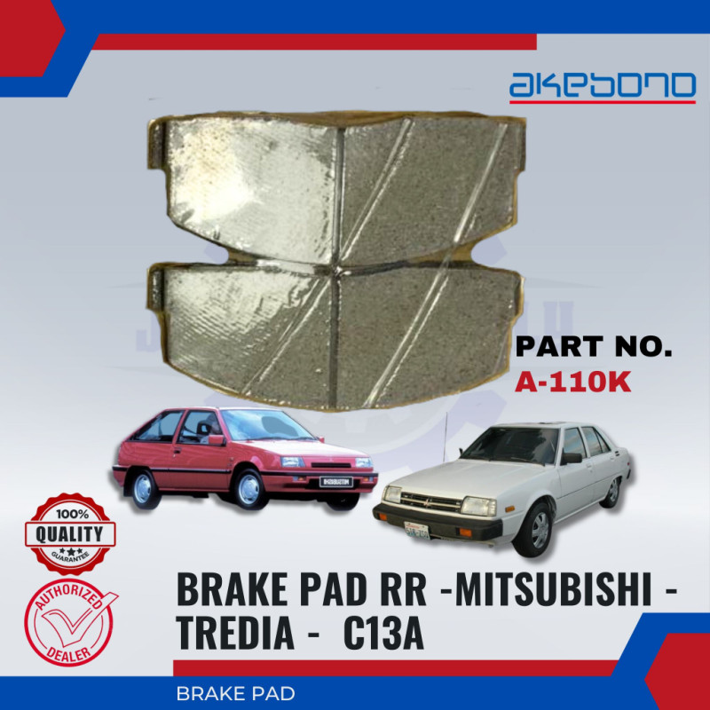 Front Disc Brake Pad-Mitsubishi Tredia. C13A. A175A. EA-AKEBONO-A-110K