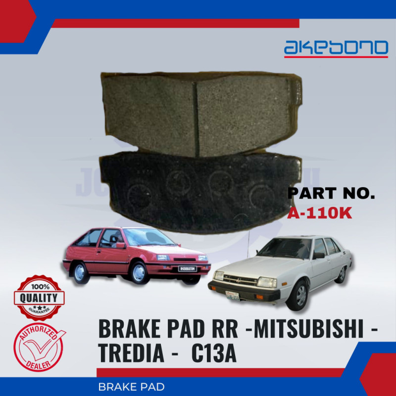 Front Disc Brake Pad-Mitsubishi Tredia. C13A. A175A. EA-AKEBONO-A-110K