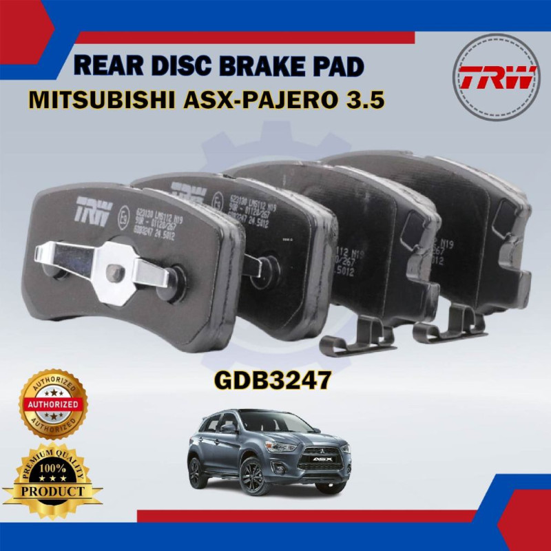 Mitsubishi ASX. Mitsubishi Lancer. Airtrek-Pajero V54-Rear Disc Brake Pad-TRW-GDB3247