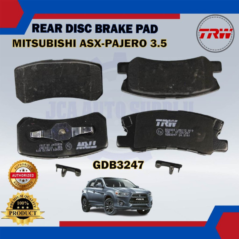 Mitsubishi ASX. Mitsubishi Lancer. Airtrek-Pajero V54-Rear Disc Brake Pad-TRW-GDB3247