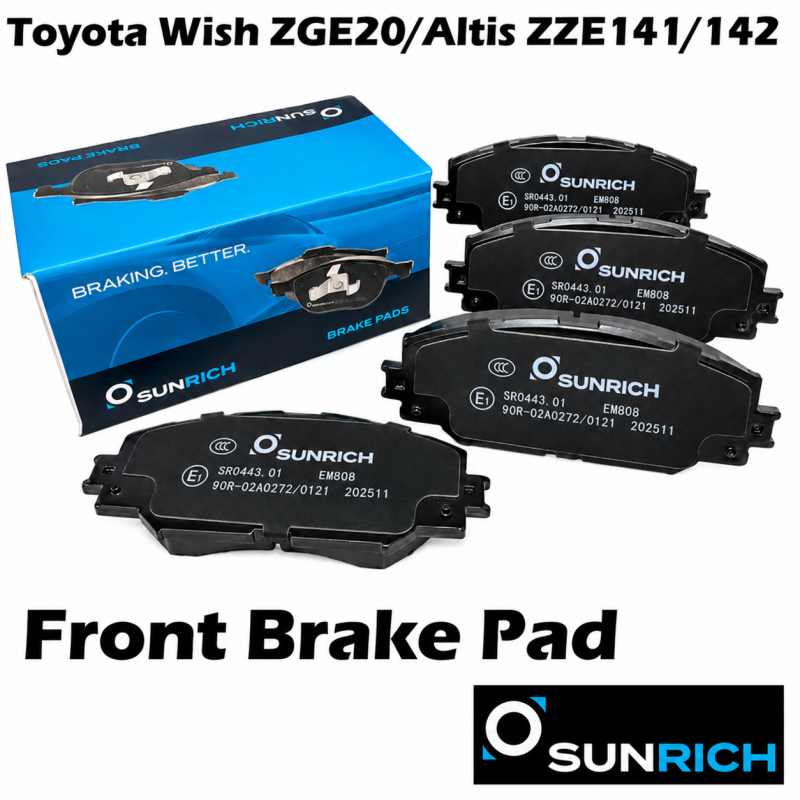 SUNRICH Toyota Wish ZGE20, Altis ZZE141/142 Front Brake Pad Brek Depan Hadapan SR0443.01