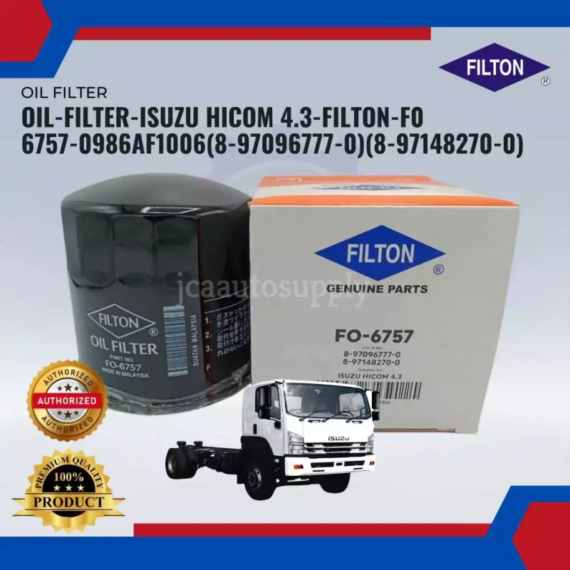 Oil-Filter-Isuzu Hicom 4.3-FILTON-F0-6757-0986AF1006 (8-97096777-0)(8-97148270-0)