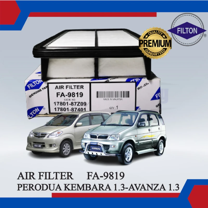 Air Filter-Perodua Kembara 1.3-Toyota Avanza 1.3-FILTON-FA-9819-17801-87Z09-17801-87401