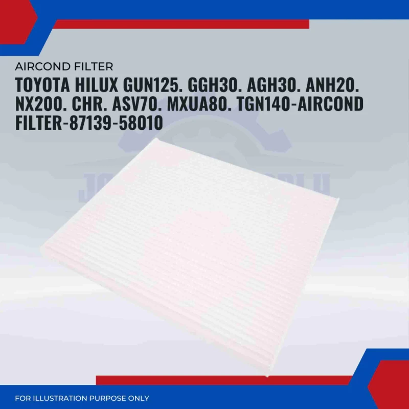 Aircond Filter-Toyota Hilux GUN125. GGH30. AGH30. ANH20. NX200. CHR. ASV70. MXUA80. TGN140-87139-58010