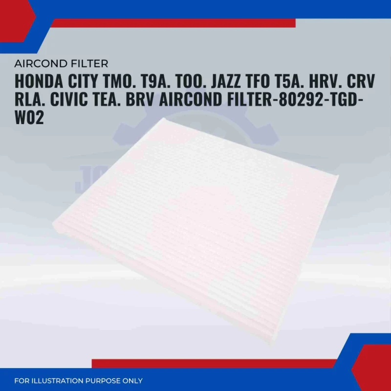 Aircond Filter-Honda City TMO. T9A. TOO. Jazz TFO T5A. HRV. CRV RLA. Civic TEA. BRV-80292-TGD-W02