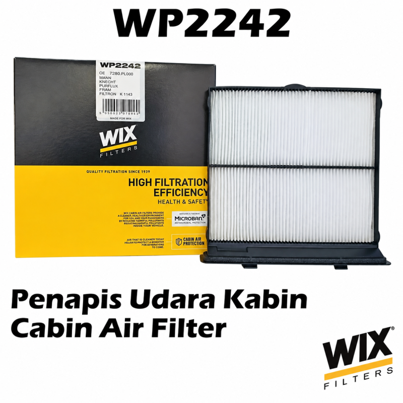 WIX BY MANN And HUMMEL Cabin Air Filter WP2242 For Subaru XV GT ( Crosstrek GT ),  Impreza GK/GT