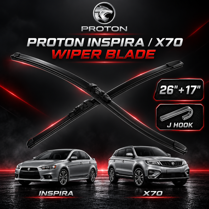 Proton Inspira / X70 Wiper Blade 26 Inch & 17 Inch (26" & 17") J Hook - 1 Sets
