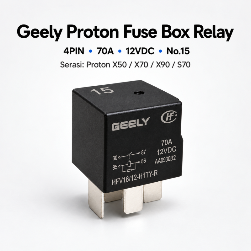 Original Geely Proton Genuine X50 X70 X90 S70 Fuse Box Relay Fan Relay 4pin 70A No.15 R3 High Fan Relay HFV16