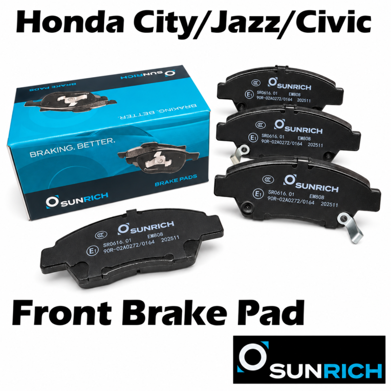 SUNRICH Honda City TMO/T9A, Jazz TFO/T5A, Civic S5A Front Brake Pad Brek Depan Hadapan SR0616.01 - 1 Sets
