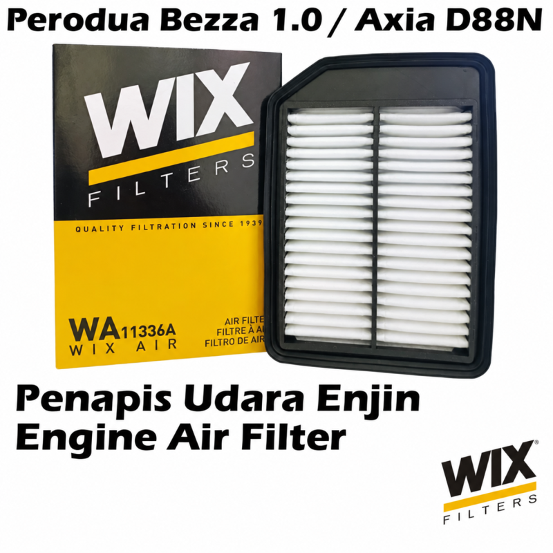 WIX BY MANN And HUMMEL Engine Air Filter WA11336A For Perodua Bezza 1.0 / Axia D88N/ WA11336A