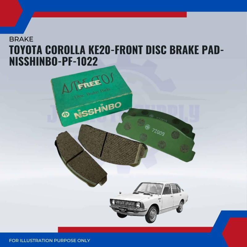 Toyota Corolla KE20-Front Disc Brake Pad-NISSHINBO-PF-1022
