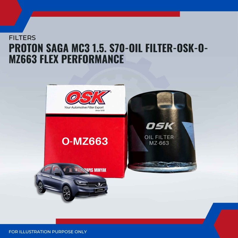 Oil Filter-Proton Saga MC3 1.5cc-S70 New-O-MZ663