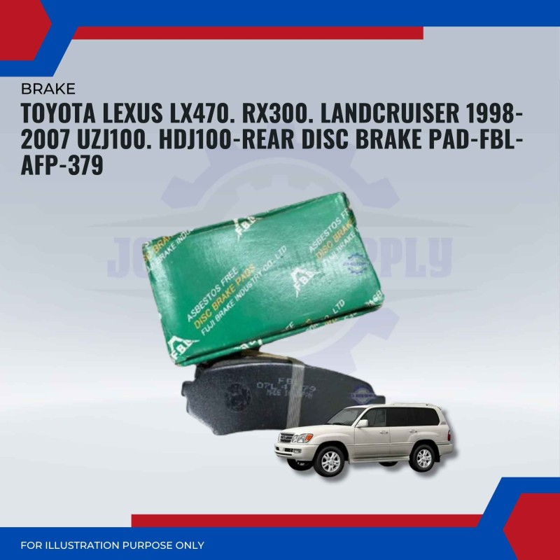 Toyota Lexus LX470. RX300. Landcruiser 1998-2007 UZJ100. HDJ100-Rear Disc Brake Pad-FBL-AFP-379