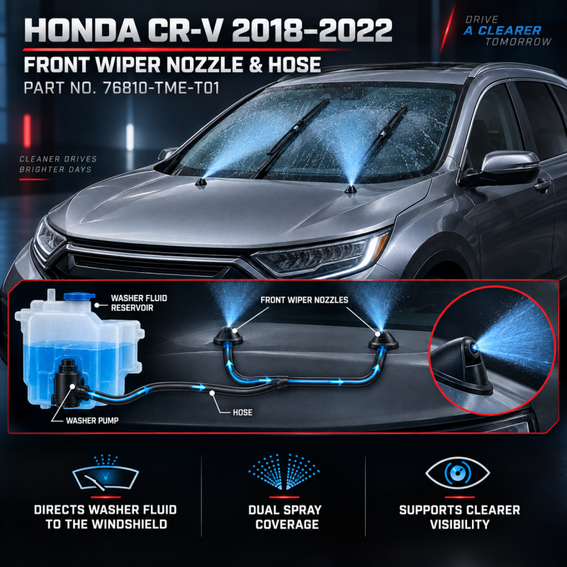 Honda CRV TOA TME TLA 2018-2022 Front Wiper Nozzle / Washer Nozzle And Hose 76810-TME-T01