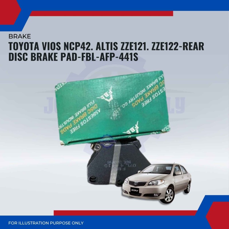 Toyota Vios NCP42. Altis ZZE121. ZZE122-Rear Disc Brake Pad-FBL-AFP-441S