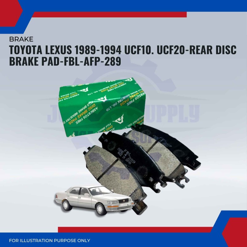 TOYOTA LEXUS 1989-1994 UCF10. UCF20-REAR DISC BRAKE PAD-FBL-AFP-289