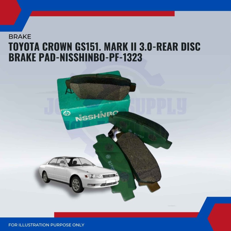 Toyota Crown GS151. Mark II 3.0-Rear Disc Brake Pad-NISSHINBO-PF-1323