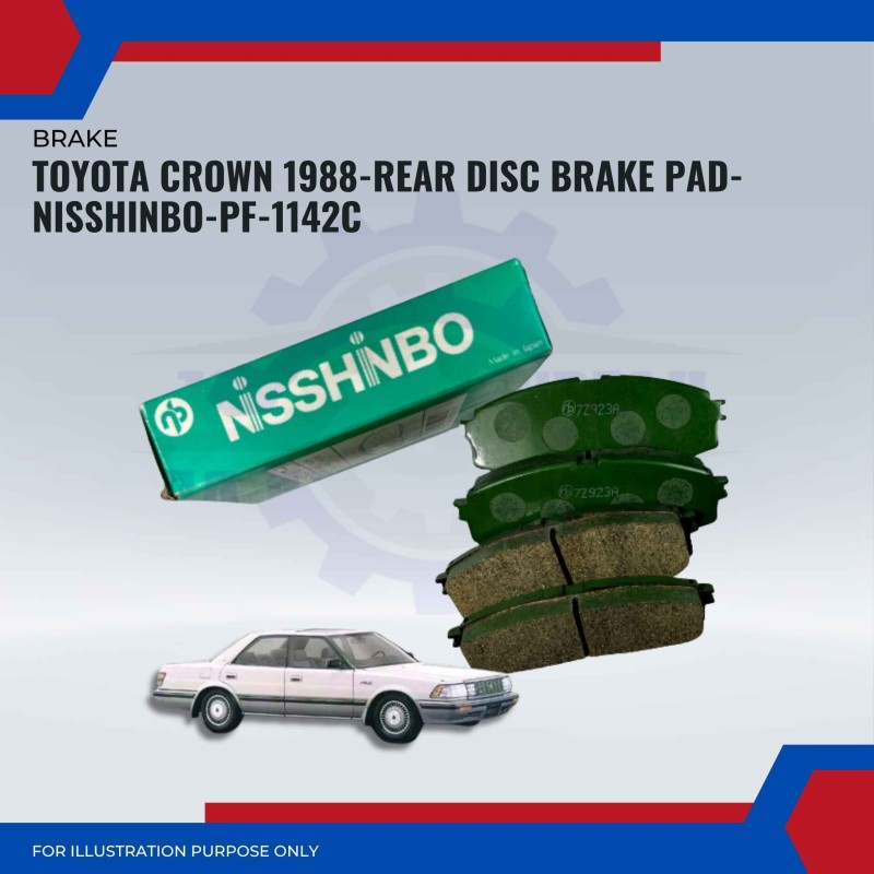 Toyota Crown 1988-Rear Disc Brake Pad-NISSHINBO-PF-1142c