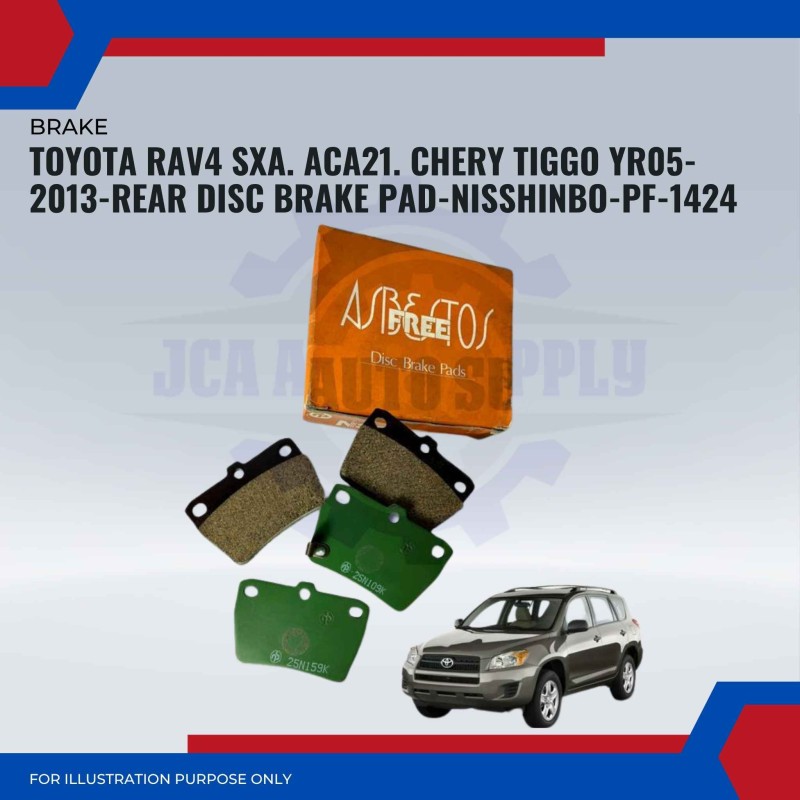 Toyota RAV4 SXA. ACA21. Chery Tiggo YR05-2013-Rear Disc Brake Pad-NISSHINBO-PF-1424