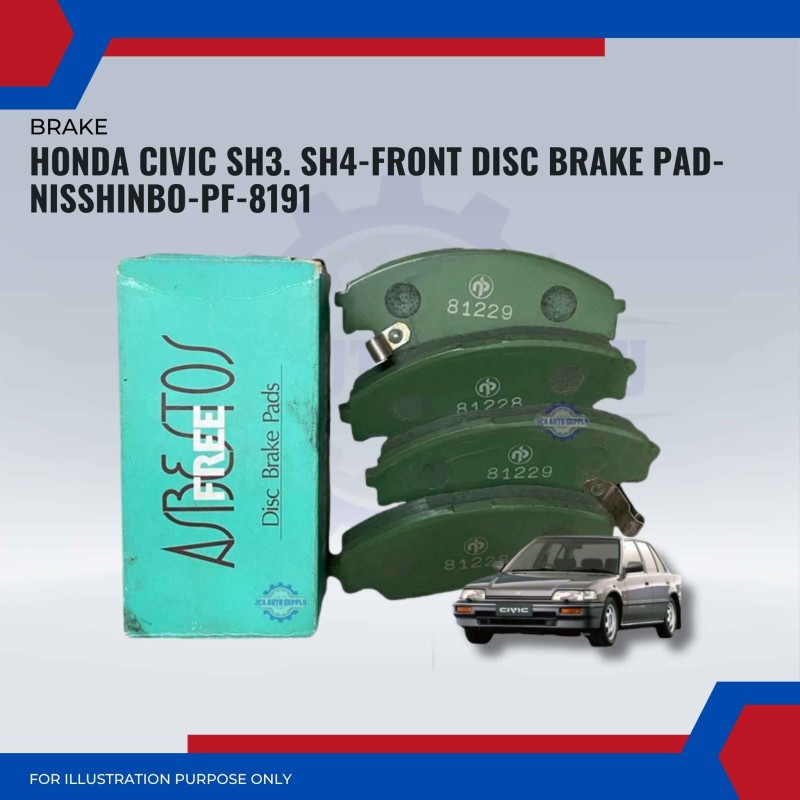 Honda Civic SH3. SH4-Front Disc Brake Pad-NISSHINBO-PF-8191