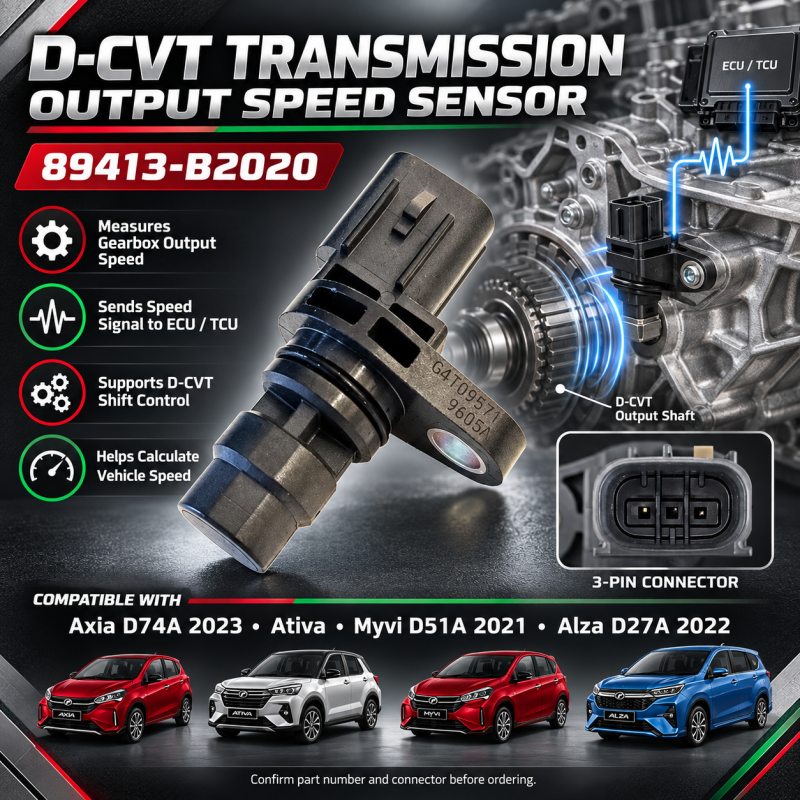 Perodua Axia D74A 2023 Ativa Myvi D51A 2021 Alza D27A 2022 D-CVT Transmission Sensor Gearbox Sensor Output 89413-B2020