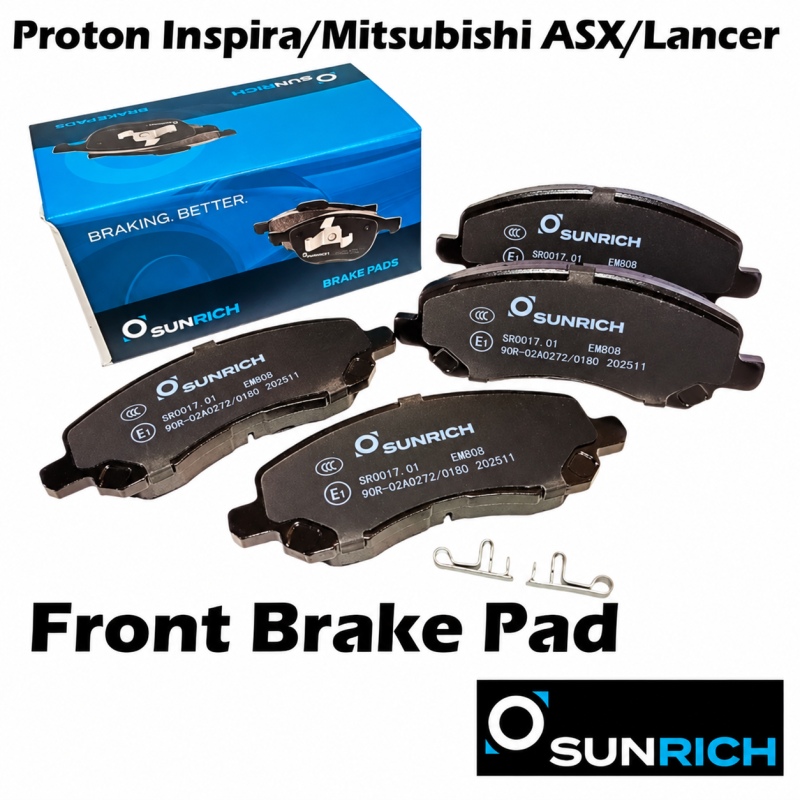 SUNRICH Proton Inspira, Mitsubishi ASX, Lancer CY4A Front Brake Pad Brek Depan Hadapan SR0017.01 - 1 Sets