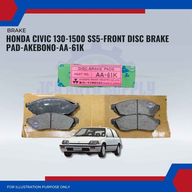 Honda Civic 130-1500 SS5-Front Disc Brake Pad-AKEBONO-AA-61K
