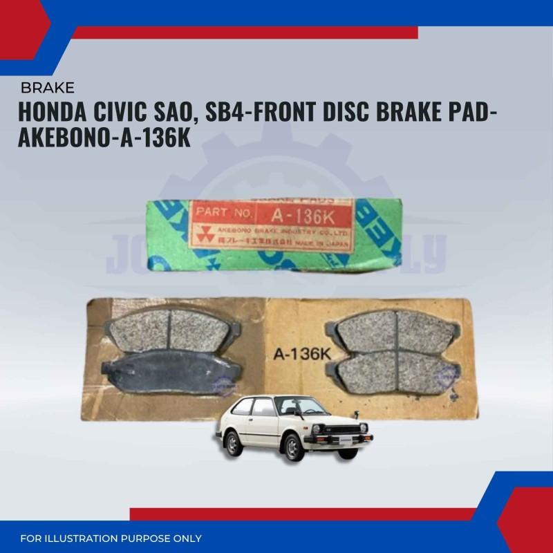Honda Civic SAO, SB4-Front Disc Brake Pad-AKEBONO-A-136K