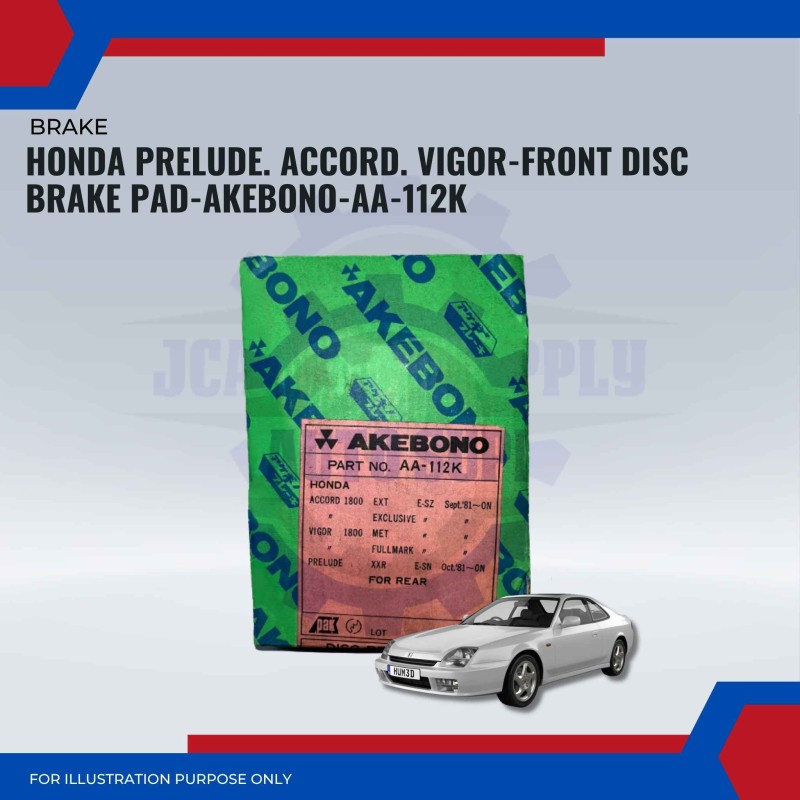 Honda Prelude. Accord. Vigor-Front Disc Brake Pad-AKEBONO-AA-112K