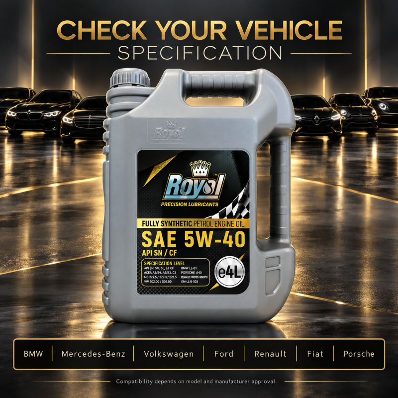 Royal Fully Synthetic Petrol Engine Oil SAE 5W-40 API-SN/CF 4L