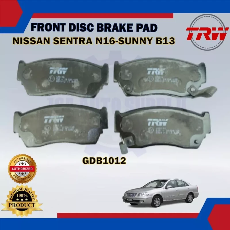 Nissan Sentra N16 1.6CC-Sunny B13-Front Disc Brake Pad-TRW-GDB1012