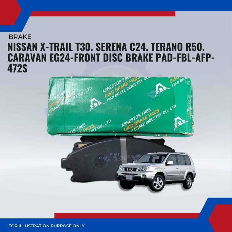 Nissan X-Trail T30. Serena C24. Terano R50. Caravan EG24-Front Disc Brake Pad-FBL-AFP472s