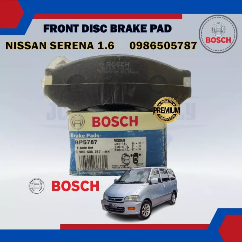 Nissan Serena 1.6 VAJC23. U12 1.8-Front Disc Brake Pad-BOSCH-0986505787-BP-5787