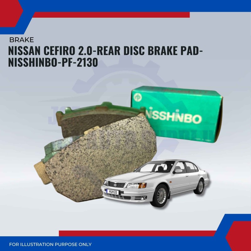 Nissan Cefiro 2.0-Rear Disc Brake Pad Set-NISSHINBO-PF-2130