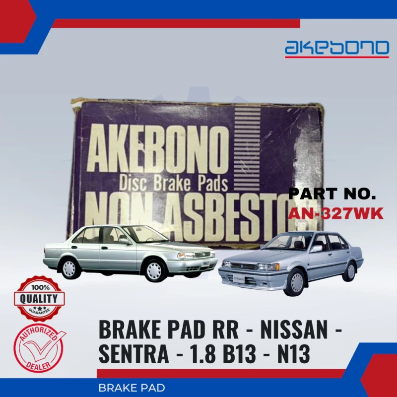 Nissan Sentra 1.8 B13. N13-Front Brake Pad-AKEBONO-AN-327WK-