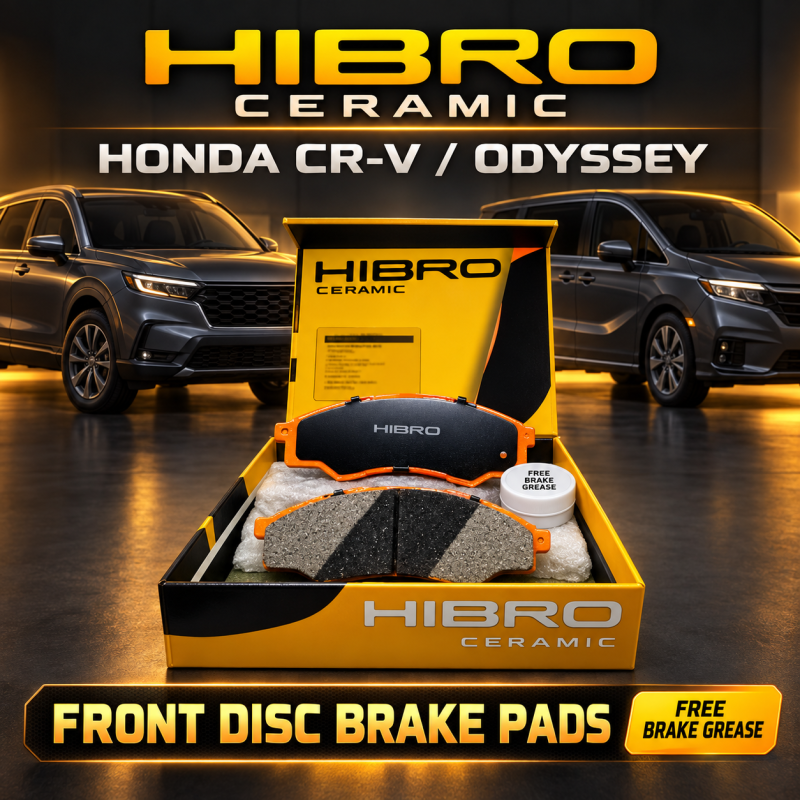 HONDA CRV SWA, TOA, ODYSSEY RB2/RB3 FRONT HIBRO CERAMIC DISC BRAKE PAD FREE BRAKE GREASE