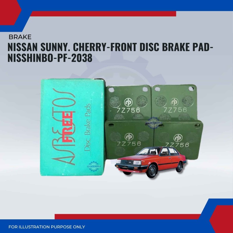 Nissan Sunny B110. B210. Cherry 100A. 120A. 140A-Front Brake Pads-NISSHINBO-PF-2038
