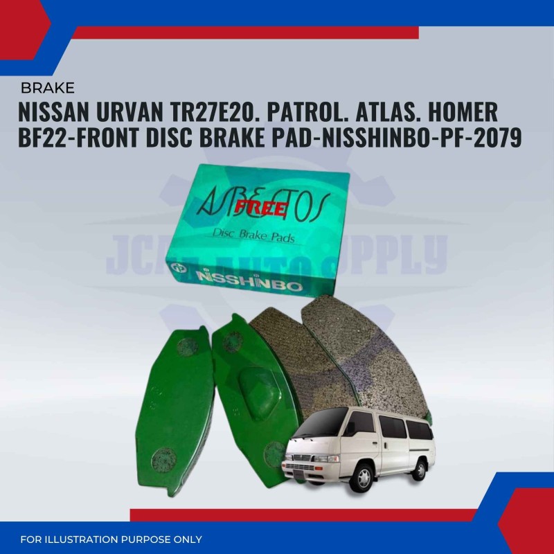 Nissan Urvan TR27E20. Patrol. Atlas. Homer BF22-Front Disc Brake Pad-NISSHINBO-PF-2079