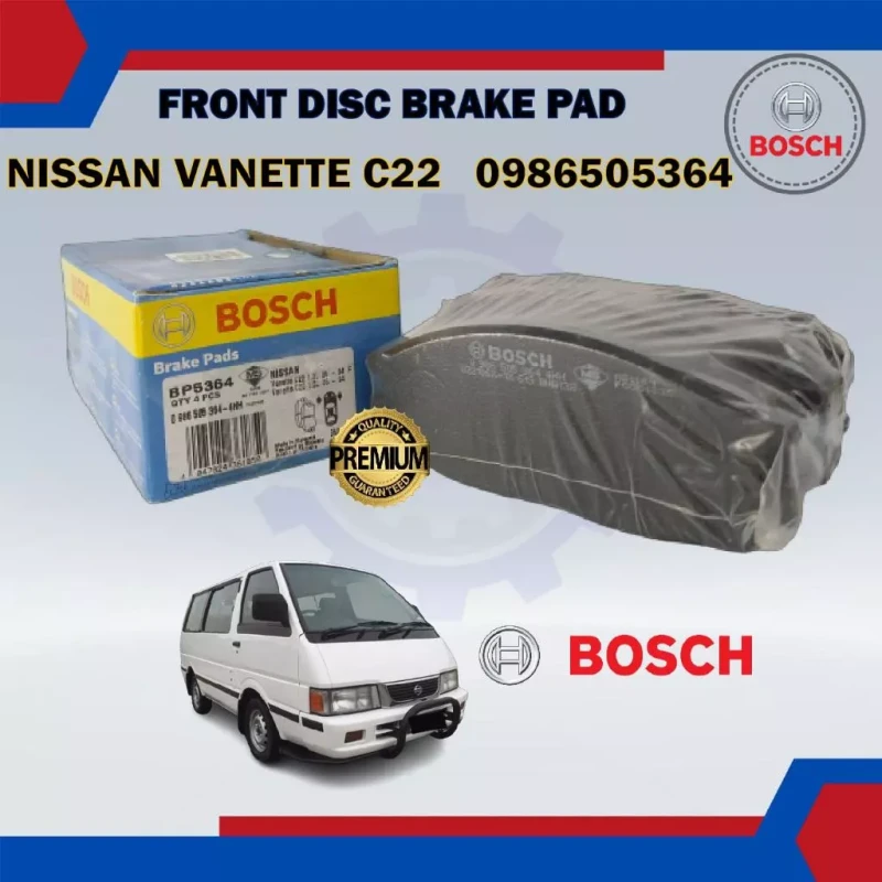 Nissan Vanette C22-Front Disc Brake Pad-BOSCH-0986505364-BP5364
