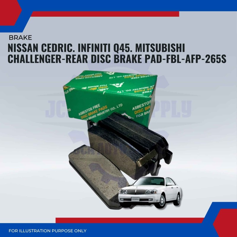 NIssan Cedric. Infiniti Q45. Mitsubishi Challenger-Rear Disc Brake Pad-FBL-AFP-265S