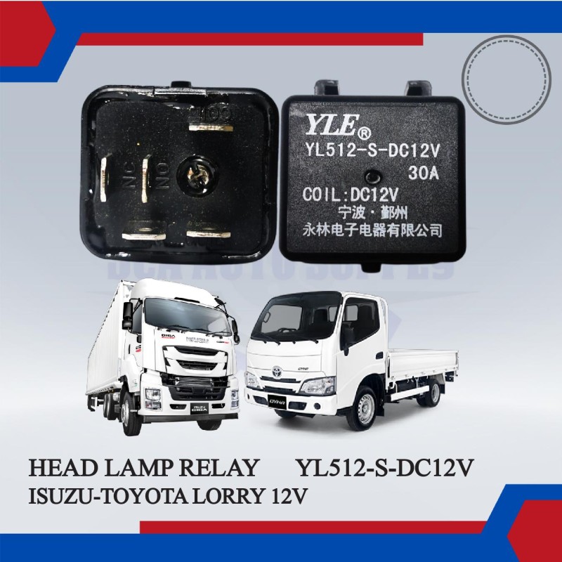 Head Lamp Relay 5 Pin-Isuzu-Toyota Lorry 12V-YL512-S-DC12V