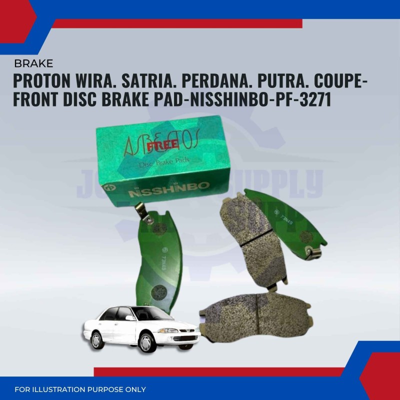 Proton Wira. Satria. Perdana. Putra. Coupe 1.8-Front Disc Brake Pad-NISSHINBO-PF-3271