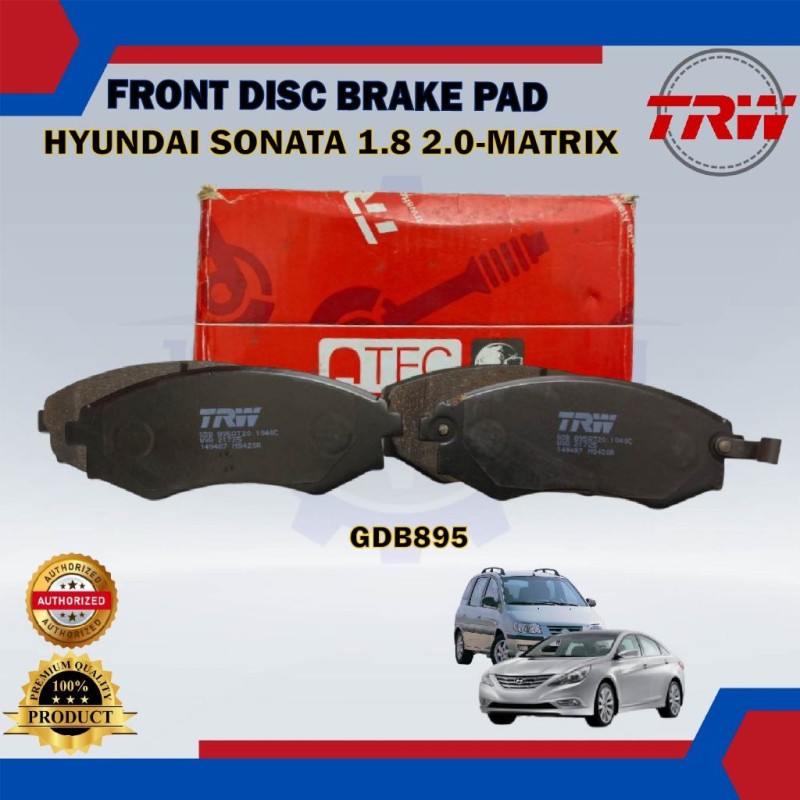 Hyundai Sonata 1.8cc 2.0cc. Matrix. Avante-Front Disc Brake Pad-TRW-GDB895