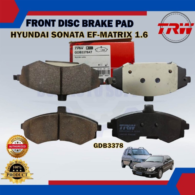 Hyundai Sonata EF. Matrix 1.6cc. Elantra 1.8cc 2.0cc. Kia Cerato-Front Disc Brake Pad-TRW-GDB3378