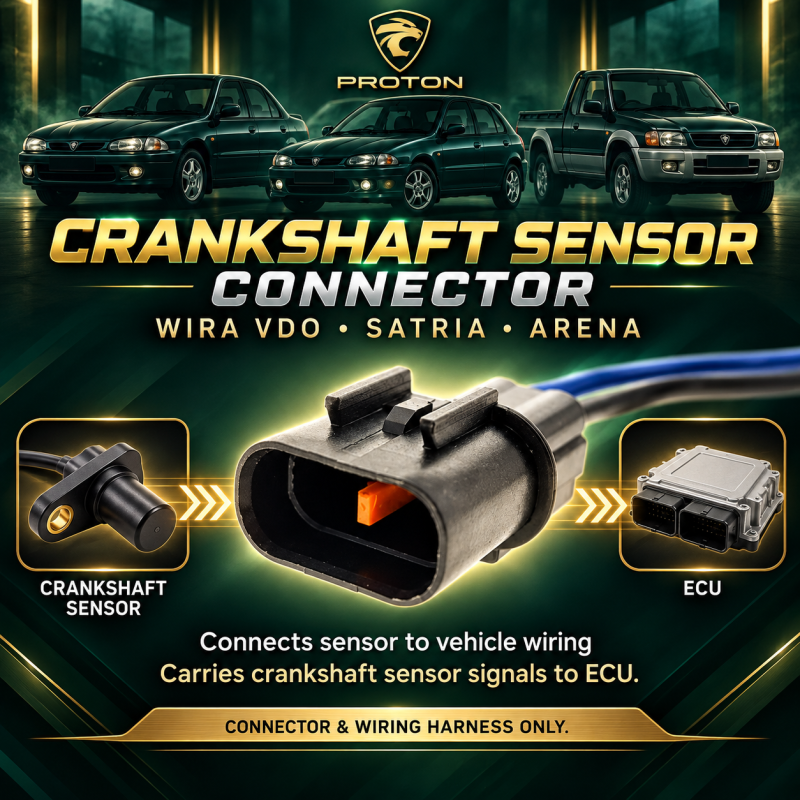 PROTON WIRA VDO/SATRIA/ARENA CRANKSHAFT SENSOR SOCKET CONNECTOR WATER HARNESS