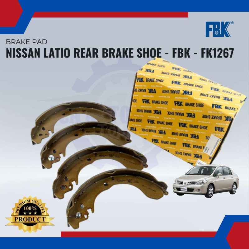 Rear Brake Shoe-Nissan Latio-Livina X-Gear-Slyphy G11-FBK-FK1267