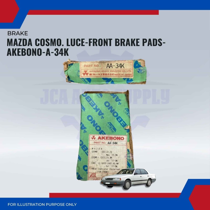 Mazda Cosmo. Luce-Front Brake Pads-AKEBONO-A-34K